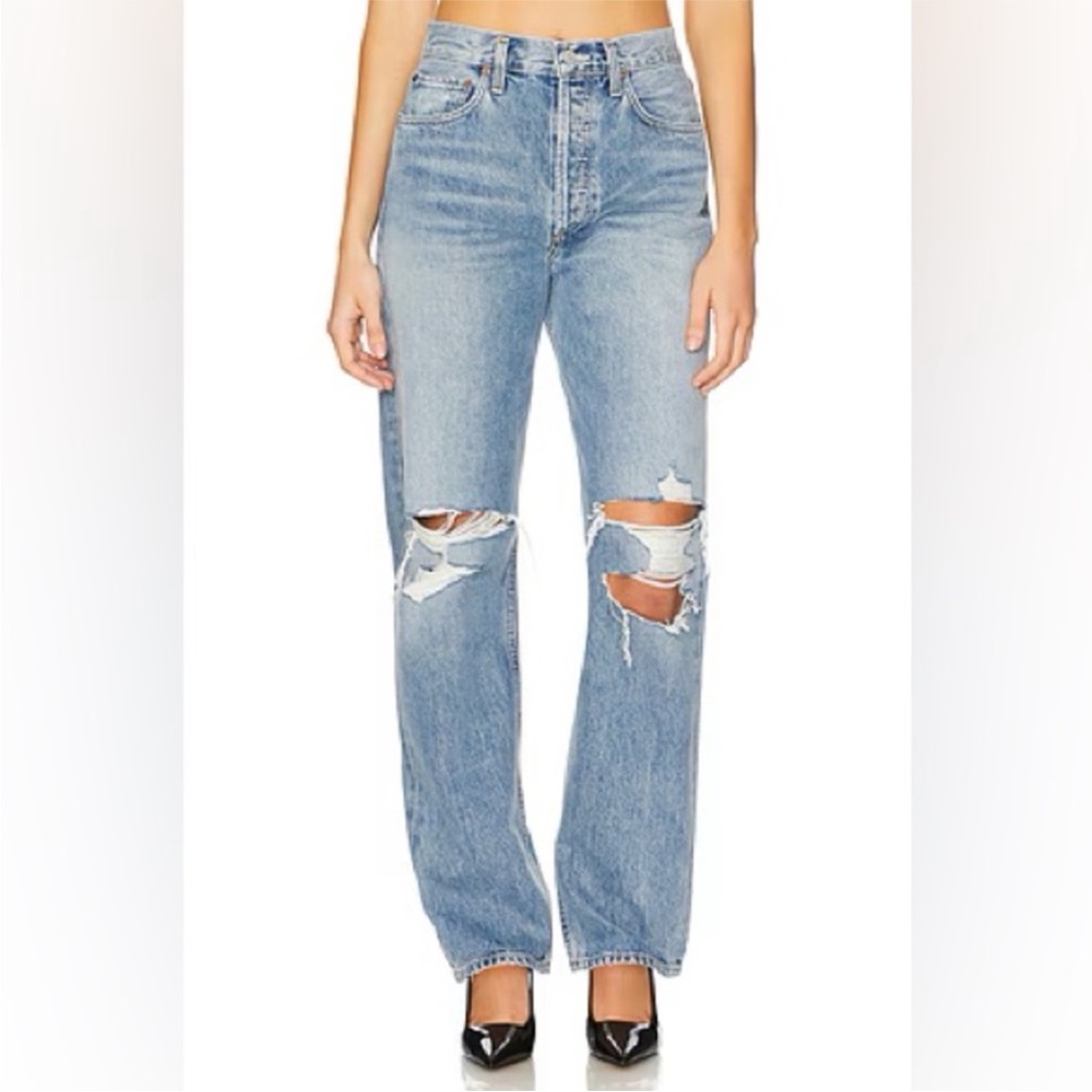 NWT AGOLDE Kelly Jean High Rise Relaxed Straight Jean In Backdrop Sz‎ 26